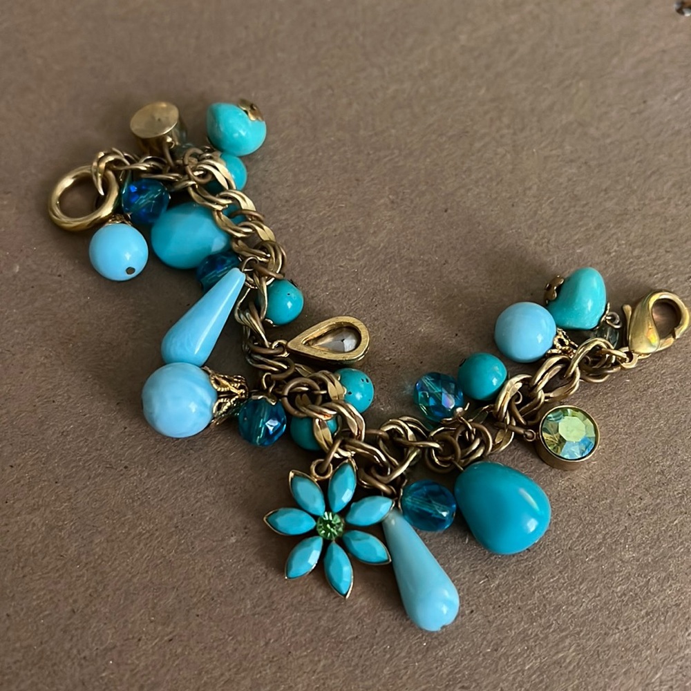 Y2K vintage turquoise charm bracelet